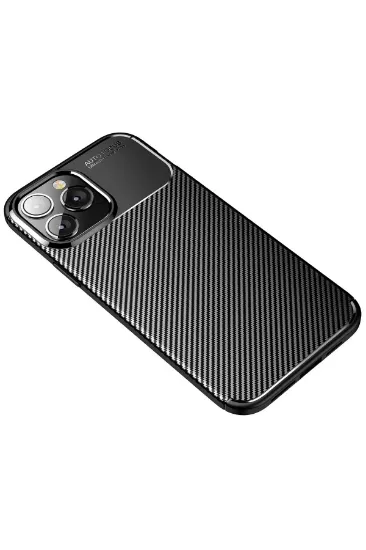 Newface iPhone 14 Pro Kılıf Auto Focus Karbon Kapak - Siyah resmi