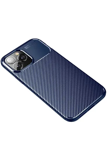 Newface iPhone 14 Pro Kılıf Auto Focus Karbon Kapak - Lacivert resmi