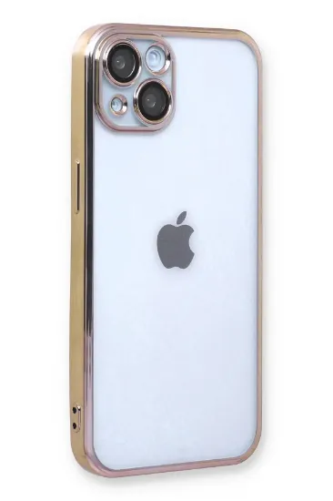 Newface iPhone 14 Plus Kılıf Razer Lensli Silikon - Gold resmi