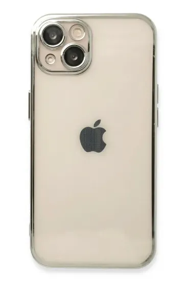 Newface iPhone 14 Plus Kılıf Razer Lensli Silikon - Gümüş resmi