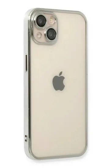 Newface iPhone 14 Plus Kılıf Razer Lensli Silikon - Gümüş resmi
