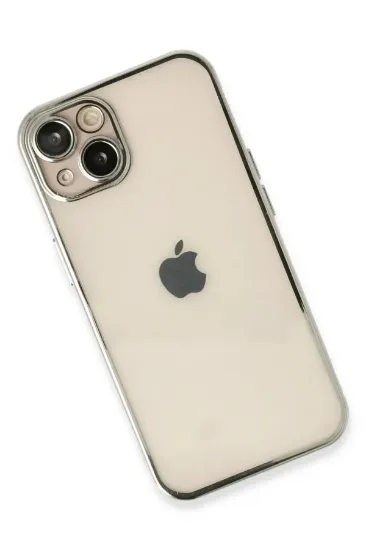 Newface iPhone 14 Plus Kılıf Razer Lensli Silikon - Gümüş resmi