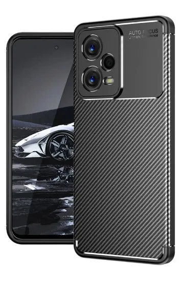 Newface Xiaomi Poco X5 5G Kılıf Auto Focus Karbon Kapak - Siyah resmi