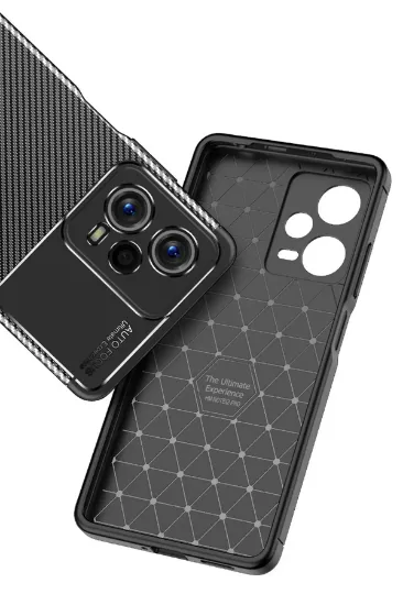 Newface Xiaomi Poco X5 5G Kılıf Auto Focus Karbon Kapak - Siyah resmi
