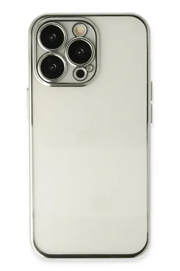 Newface iPhone 14 Pro Max Kılıf Razer Lensli Silikon - Gümüş resmi