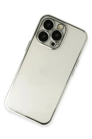 Newface iPhone 14 Pro Max Kılıf Razer Lensli Silikon - Gümüş resmi