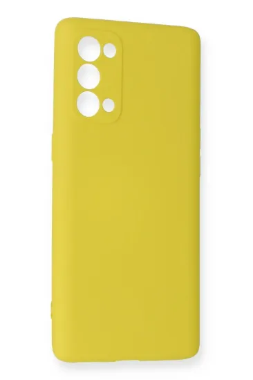 Newface Oppo Reno 5 Kılıf Nano içi Kadife Silikon - Sarı resmi
