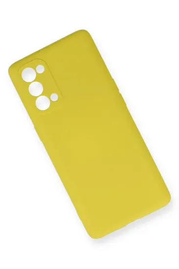 Newface Oppo Reno 5 Kılıf Nano içi Kadife Silikon - Sarı resmi