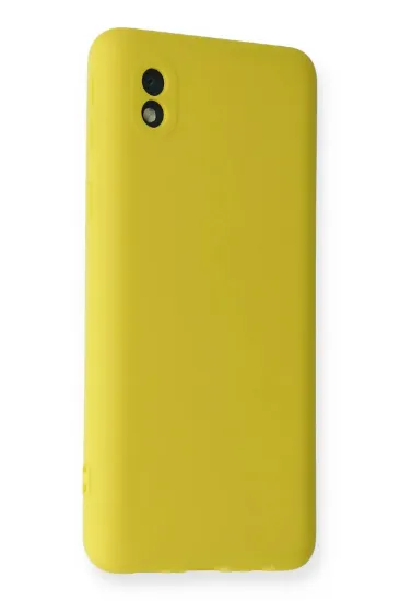 Newface Samsung Galaxy A01 Core Kılıf Nano içi Kadife Silikon - Sarı resmi