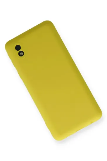 Newface Samsung Galaxy A01 Core Kılıf Nano içi Kadife Silikon - Sarı resmi