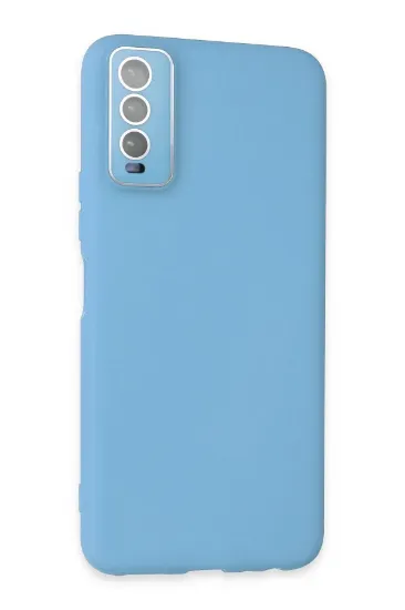 Newface Vivo Y11S Kılıf Lansman Glass Kapak - Mavi resmi