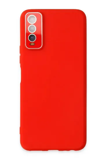 Newface Vivo Y11S Kılıf Lansman Glass Kapak - Kırmızı resmi