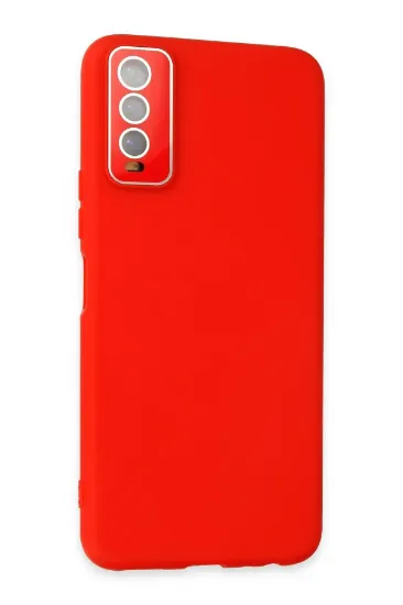 Newface Vivo Y11S Kılıf Lansman Glass Kapak - Kırmızı resmi
