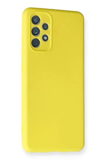 Newface Samsung Galaxy A32 Kılıf Nano içi Kadife Silikon - Sarı resmi