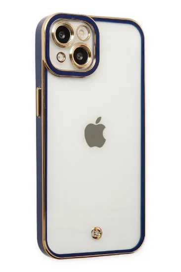 Newface iPhone 14 Plus Kılıf Liva Lens Silikon - Mavi resmi