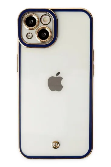 Newface iPhone 14 Plus Kılıf Liva Lens Silikon - Mavi resmi
