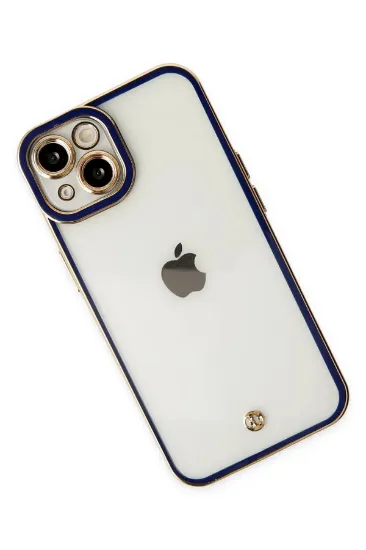 Newface iPhone 14 Plus Kılıf Liva Lens Silikon - Mavi resmi