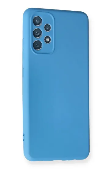 Newface Samsung Galaxy A32 Kılıf Nano içi Kadife Silikon - Mavi resmi