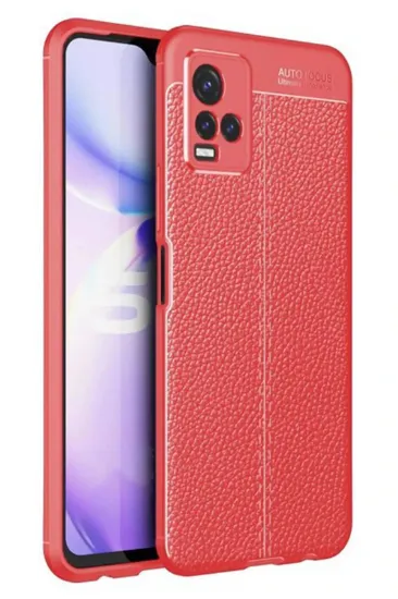 Newface Vivo Y21S Kılıf Auto Focus Kapak - Kırmızı resmi
