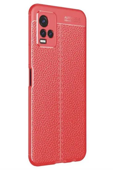 Newface Vivo Y21S Kılıf Auto Focus Kapak - Kırmızı resmi