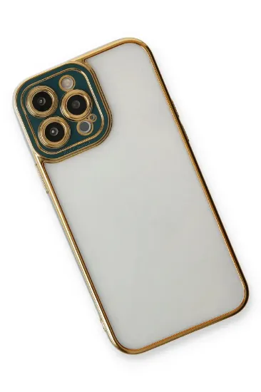 Newface iPhone 14 Pro Kılıf Liva Lens Silikon - Yeşil resmi