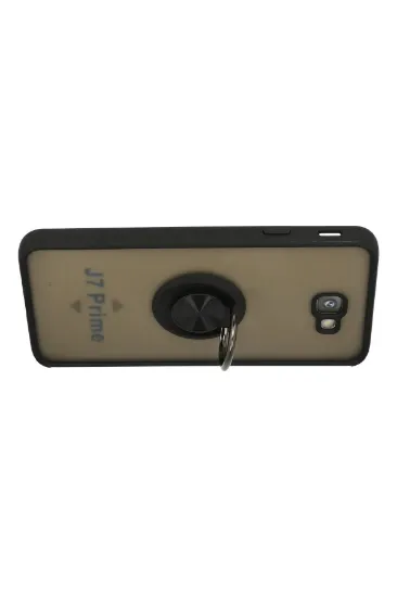 Newface Samsung Galaxy J7 Prime Kılıf Montreal Yüzüklü Silikon Kapak - Siyah resmi