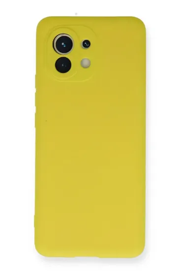 Newface Xiaomi Mi 11 Kılıf Nano içi Kadife Silikon - Sarı resmi