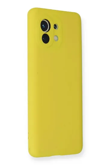 Newface Xiaomi Mi 11 Kılıf Nano içi Kadife Silikon - Sarı resmi