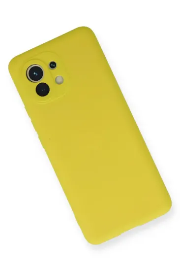 Newface Xiaomi Mi 11 Kılıf Nano içi Kadife Silikon - Sarı resmi