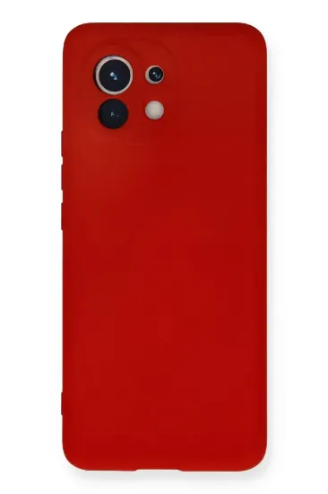 Newface Xiaomi Mi 11 Kılıf Nano içi Kadife Silikon - Kırmızı resmi