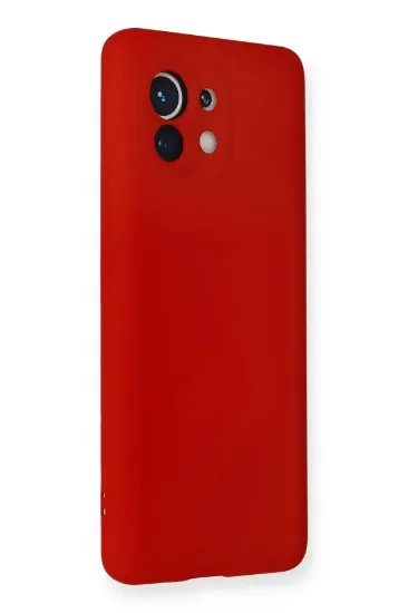 Newface Xiaomi Mi 11 Kılıf Nano içi Kadife Silikon - Kırmızı resmi