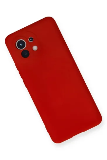 Newface Xiaomi Mi 11 Kılıf Nano içi Kadife Silikon - Kırmızı resmi
