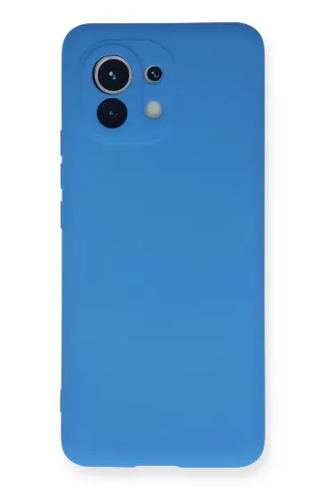 Newface Xiaomi Mi 11 Kılıf Nano içi Kadife Silikon - Mavi resmi