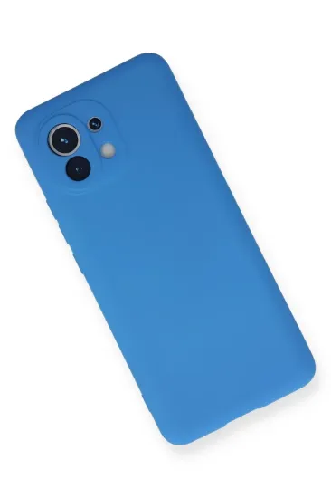 Newface Xiaomi Mi 11 Kılıf Nano içi Kadife Silikon - Mavi resmi
