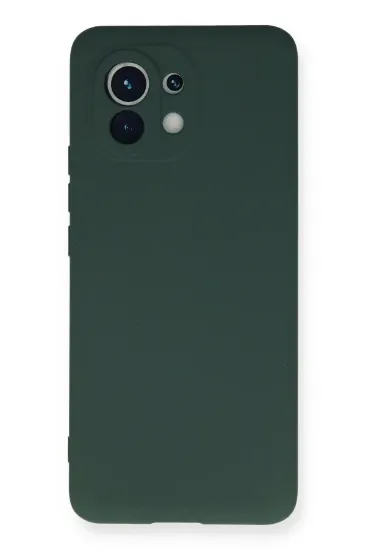Newface Xiaomi Mi 11 Kılıf Nano içi Kadife Silikon - Koyu Yeşil resmi