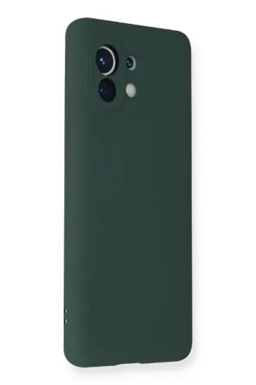 Newface Xiaomi Mi 11 Kılıf Nano içi Kadife Silikon - Koyu Yeşil resmi
