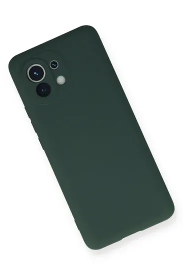 Newface Xiaomi Mi 11 Kılıf Nano içi Kadife Silikon - Koyu Yeşil resmi