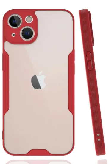 Newface iPhone 14 Plus Kılıf Platin Silikon - Kırmızı resmi