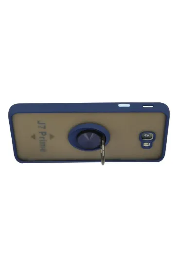 Newface Samsung Galaxy J7 Prime Kılıf Montreal Yüzüklü Silikon Kapak - Lacivert resmi