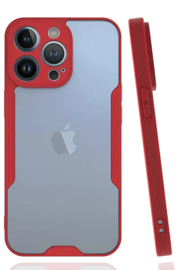 Newface iPhone 14 Pro Max Kılıf Platin Silikon - Kırmızı resmi