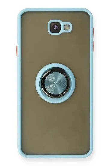 Newface Samsung Galaxy J7 Prime Kılıf Montreal Yüzüklü Silikon Kapak - Buz Mavi resmi
