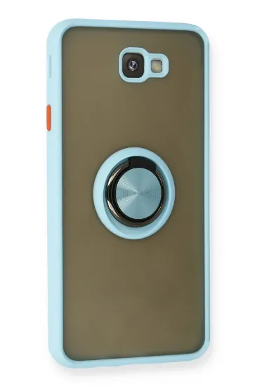 Newface Samsung Galaxy J7 Prime Kılıf Montreal Yüzüklü Silikon Kapak - Buz Mavi resmi
