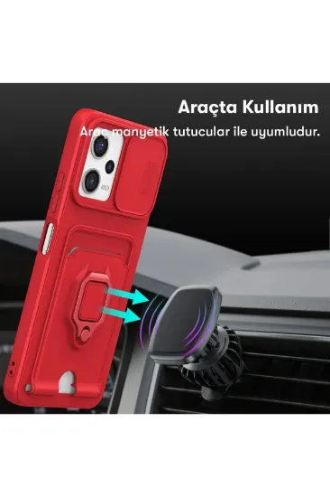 Newface Xiaomi Poco X5 5G Kılıf Zuma Kartvizitli Yüzüklü Silikon - Lacivert resmi