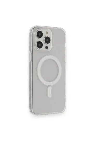 Newface iPhone 13 Pro Max Kılıf Matte Şeffaf Magneticsafe - Şeffaf resmi