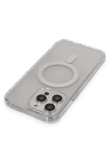 Newface iPhone 13 Pro Max Kılıf Matte Şeffaf Magneticsafe - Şeffaf resmi