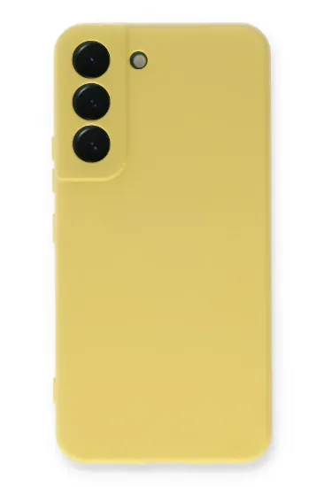 Newface Samsung Galaxy S23 Kılıf Nano içi Kadife Silikon - Sarı resmi