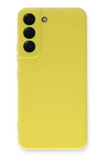 Newface Samsung Galaxy S23 Plus Kılıf Nano içi Kadife Silikon - Sarı resmi