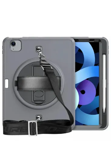 Newface iPad Pro 11 (2020) Kılıf Strap-C Otterbox Tablet Kapak - Gri resmi