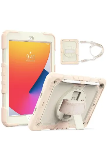 Newface iPad 10.2 (7.nesil) Kılıf Strap New Tablet Kapak - Pembe resmi