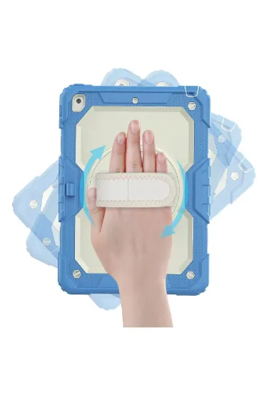 Newface iPad 10.2 (7.nesil) Kılıf Strap New Tablet Kapak - Mavi resmi
